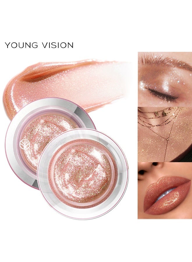 يونج فيجن ظلال عيون سائلة لامعة - ظلال عيون قوية التأثير مع لمسة معدنية، تركيبة جل تدوم طويلاً، تجف بسرعة، لون القمر #3 - Image 1